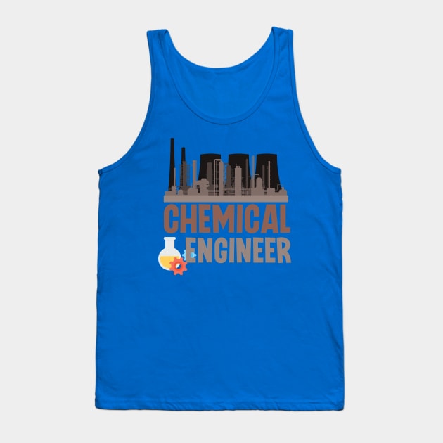 Chemical Engineer with Power Plant Background Tank Top by PongPete